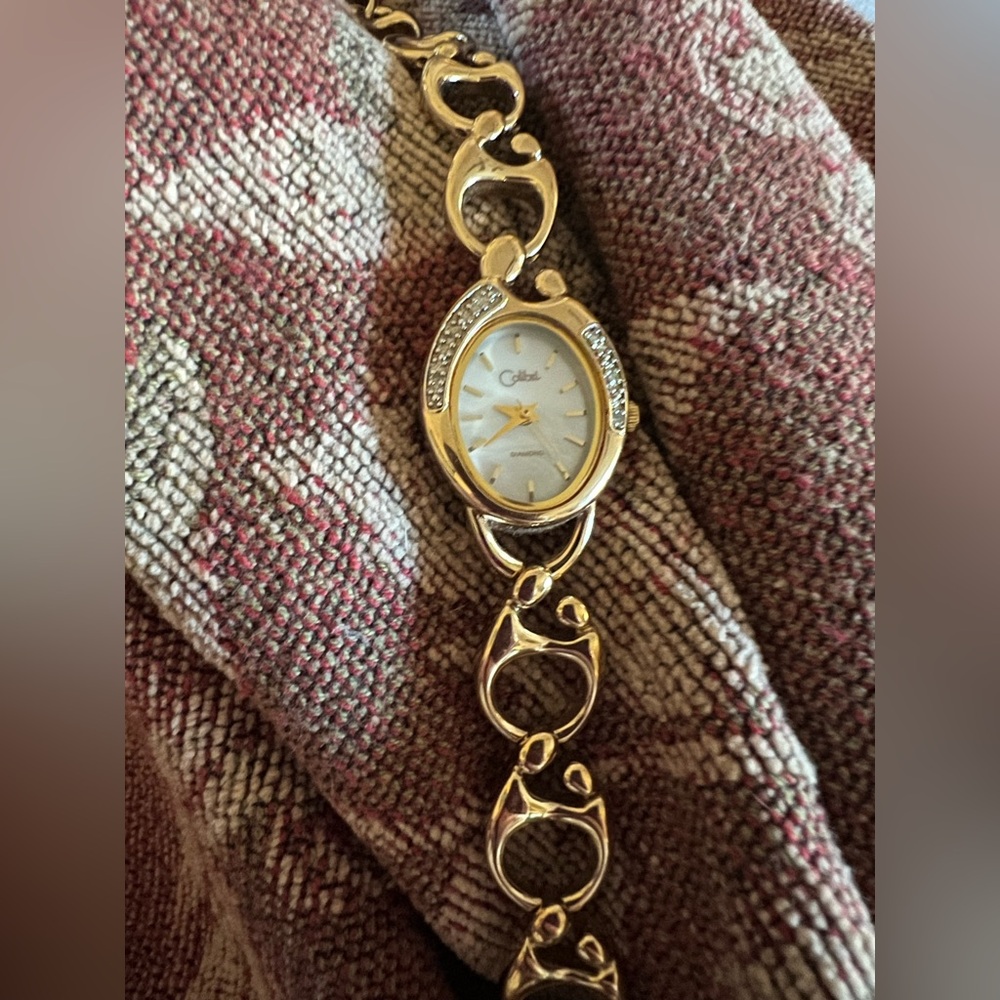 Colibri Jane Russell Designs Mother & Child Watch Gold Tone & Mother of Pearl